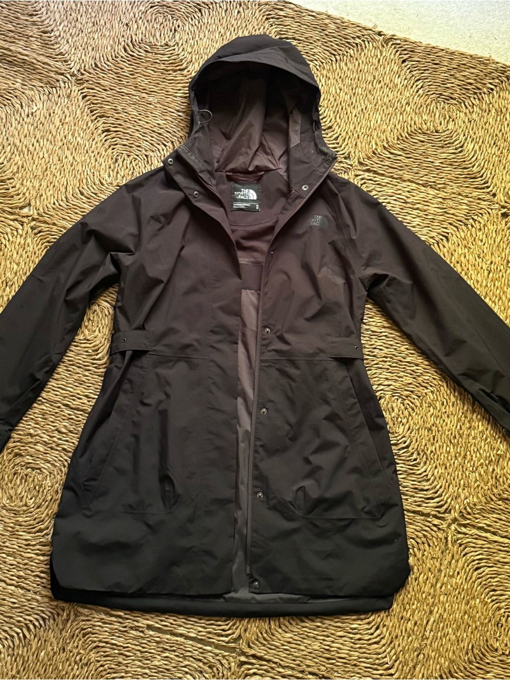 North Face Women’s Black City Breeze Rain Trench Raincoat Size M